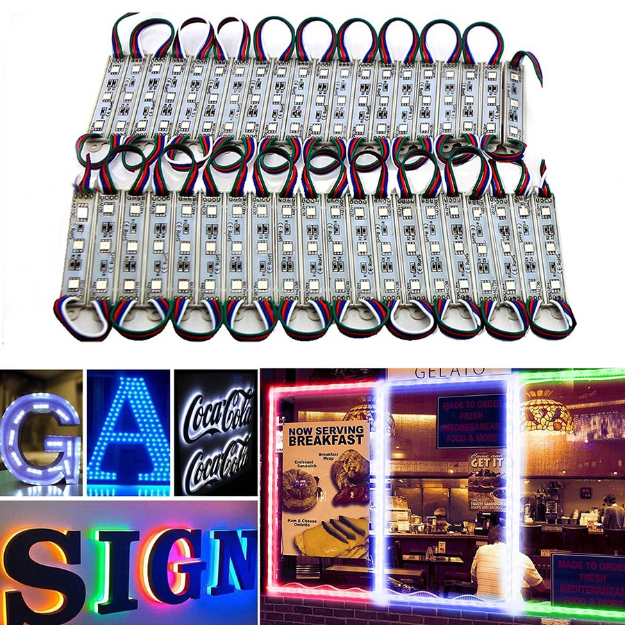 Led Modules Licht Rgb Smd 5050 3LED DC12V Waterdichte Store Front Strip Lamp Reclame Teken Module Lichten Ultrabright Rgb Kleur