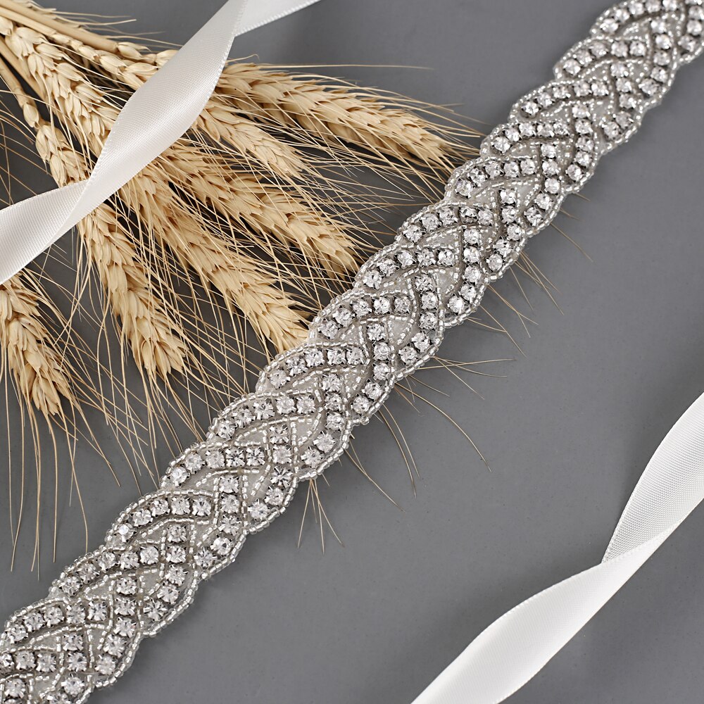 Handgemaakte strass bruidsaccessoires riem trouwjurk riem huwelijksriem bruidslint riem bruidssjerp gala riem scs 216- s