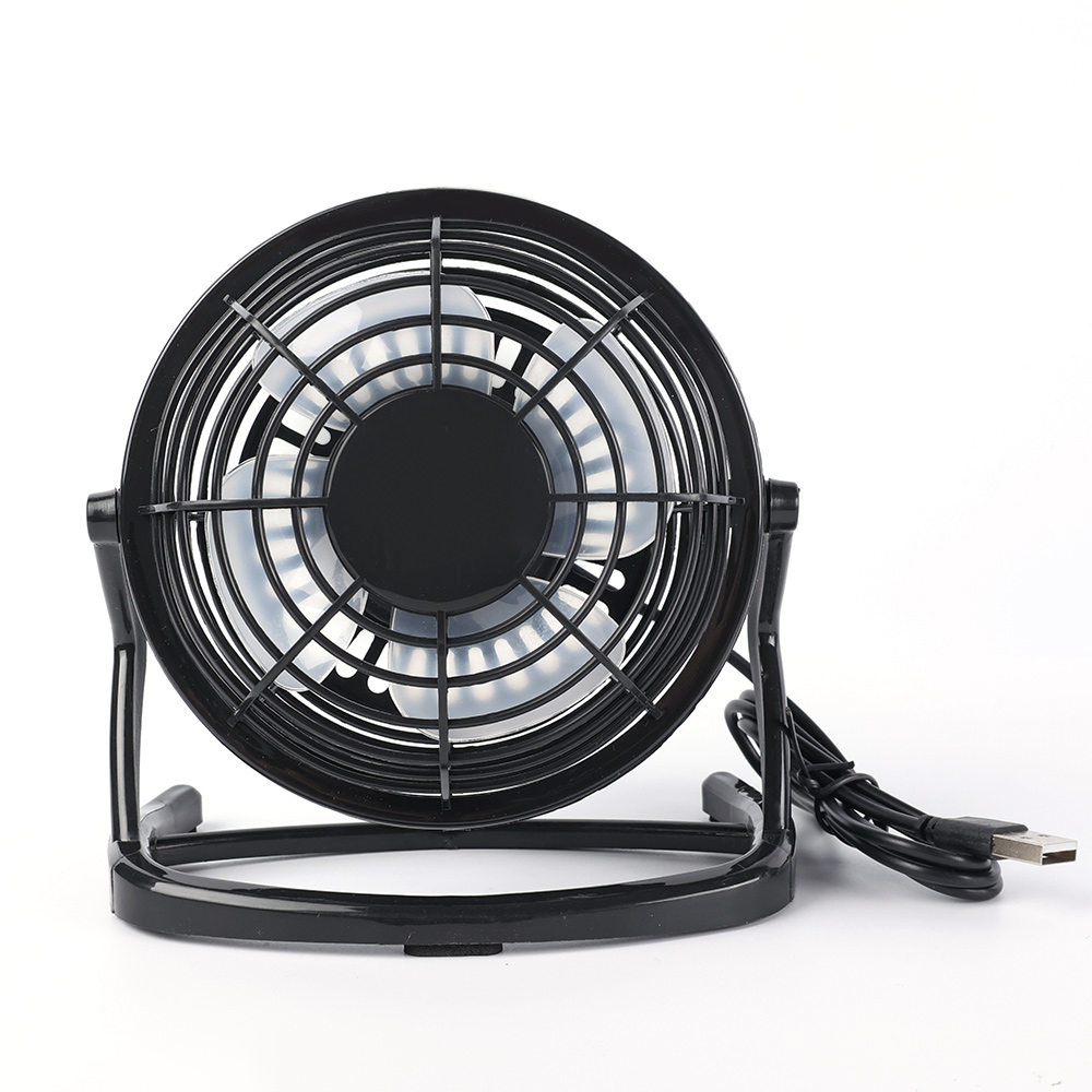 Desk USB Silent Fan Cooler For Laptop Notebook PC Desktop Summer Cooling Fans 180 Degree Rotation 4 Blades USB Mini Fan: black