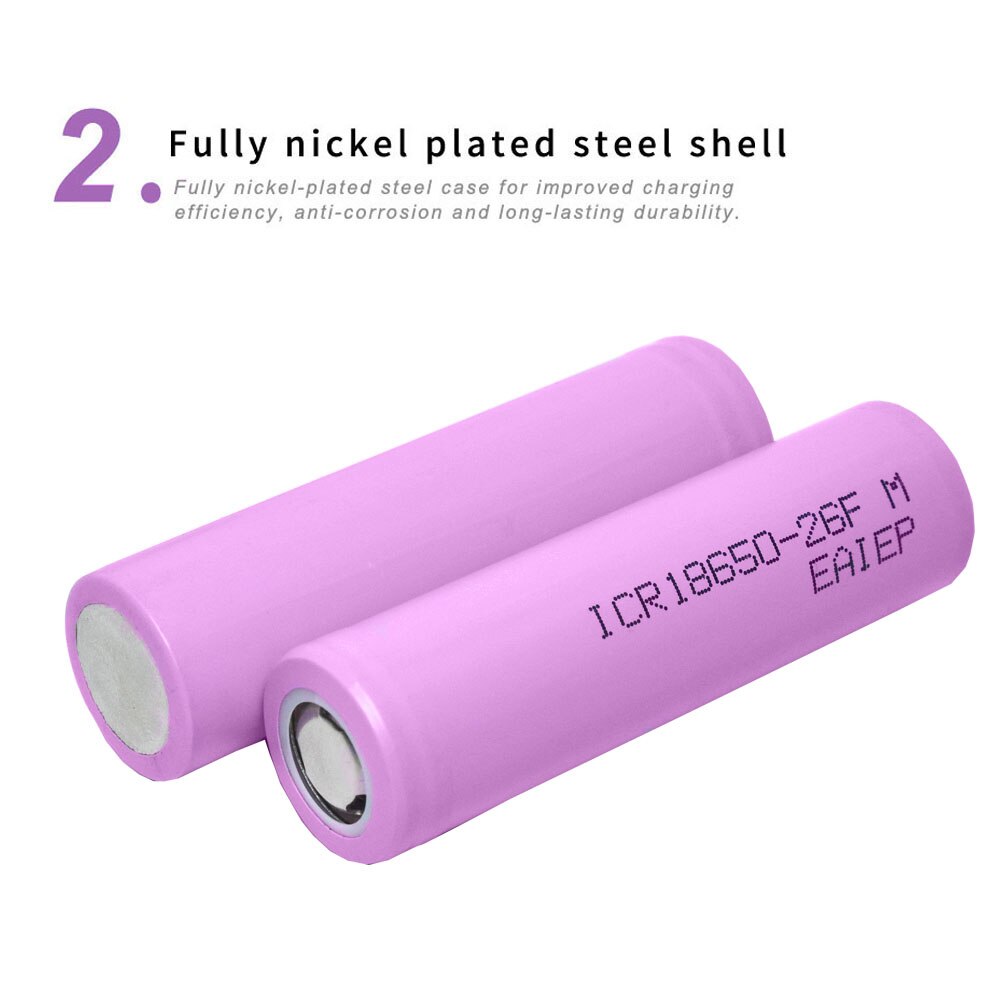 100% Original ICR18650 3.7 v 2600 mah 18650 Lithium Rechargeable Battery 18650 Li ion For Flashlight batteries