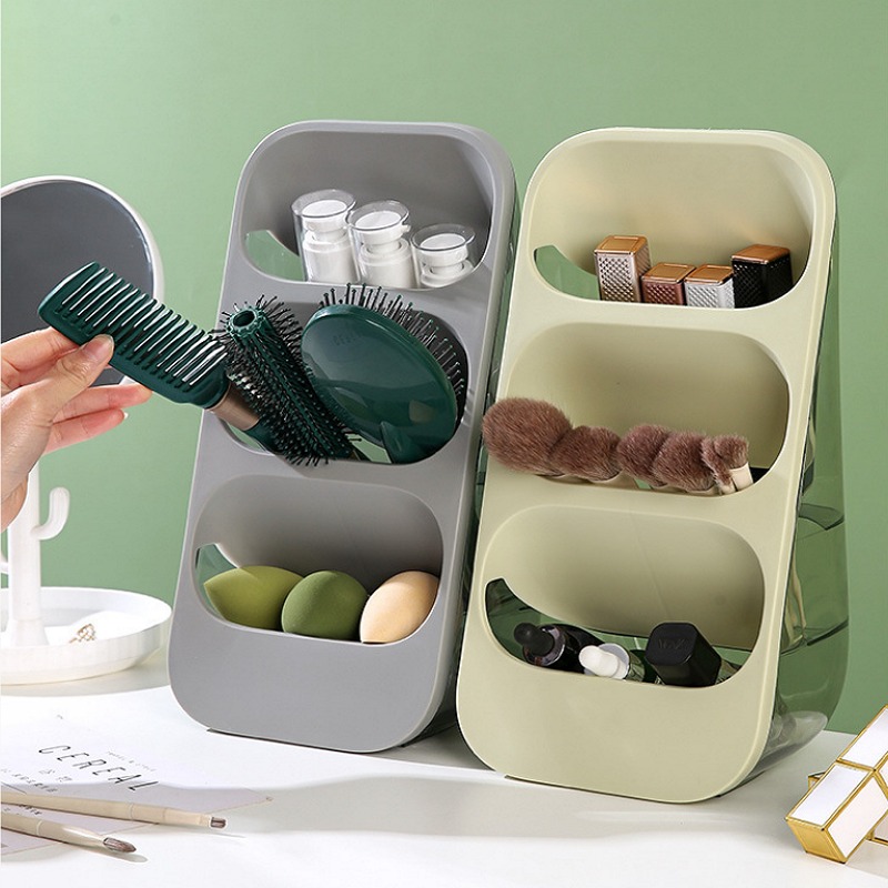 Wielowarstwowy stojak robić przechowywania pałeczek i łyżek robić użytku domowego Stojak kuchenny odporny na kurz Trzykomorowy schowek na kosmetyki i narzędzia