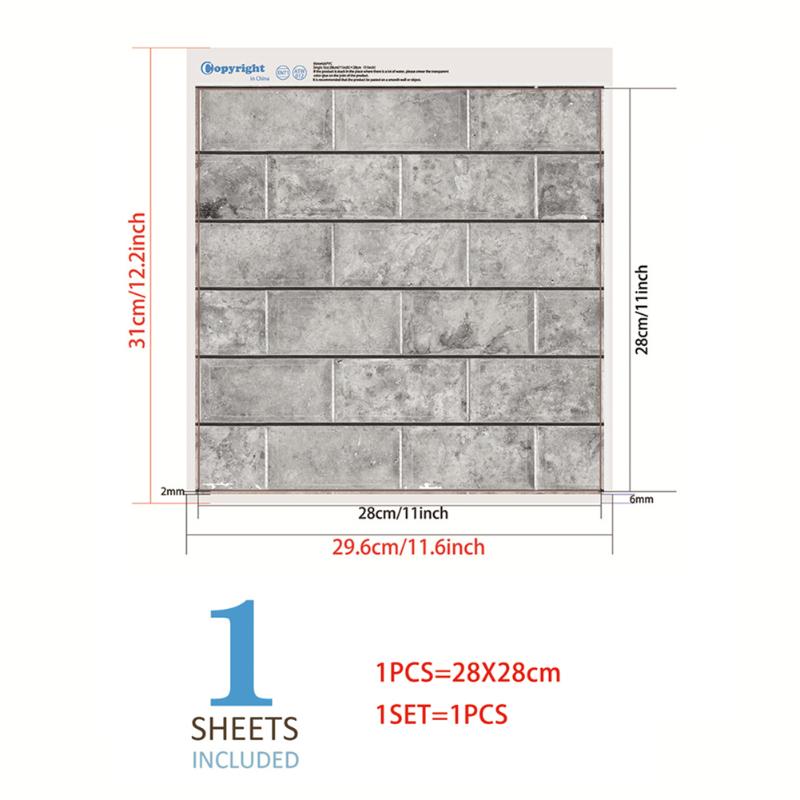 Imitación de cuero 3D flor en forma de pared azulejos adhesivos impermeable auto-adhesivo cocina baño Baño suelo calcomanías decoración del hogar: G  28x28cm