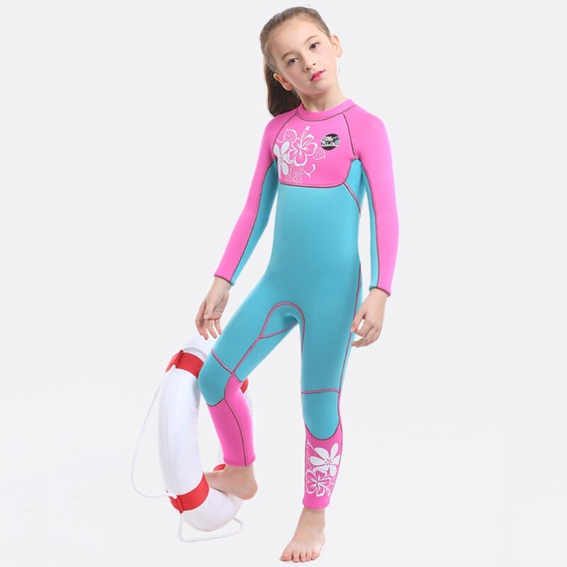 Full Body Kids Wetsuit 3Mm Neopreen Kinderen Warm Badpak Lange Mouwen Nat Pak Surfen Zwemmen Snorkelen Duikpak