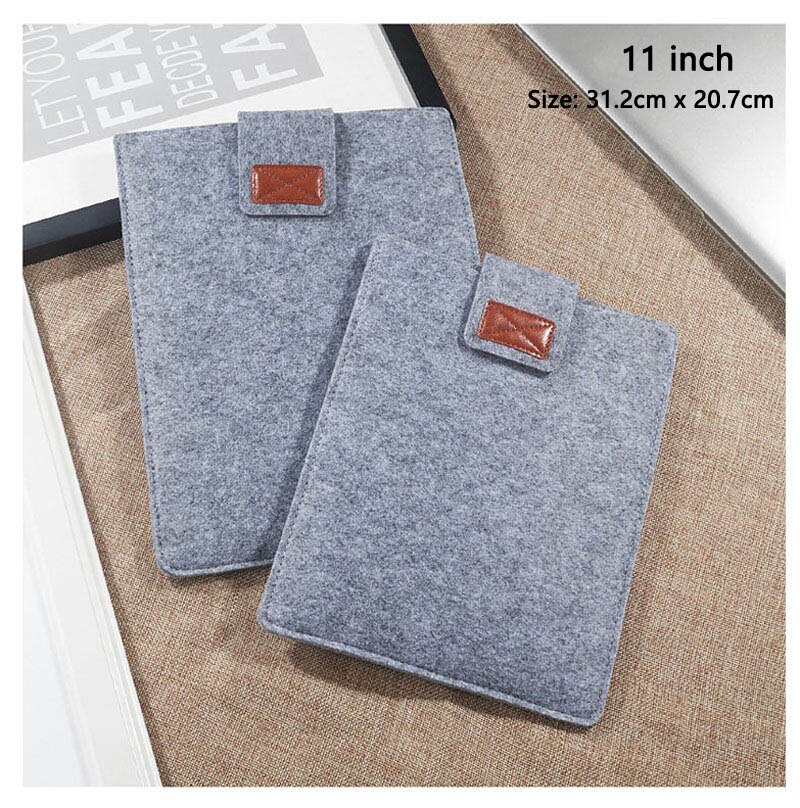 Pelle scamosciata Tablet Caso di Protezione Del Computer Portatile del Sacchetto di e-Libri Della Cassa Del Sacchetto Del Manicotto Luce Per 9.7 10.5 11 13 15 Pollici iPad Pro Kindle Macbook: Gray  11 inch