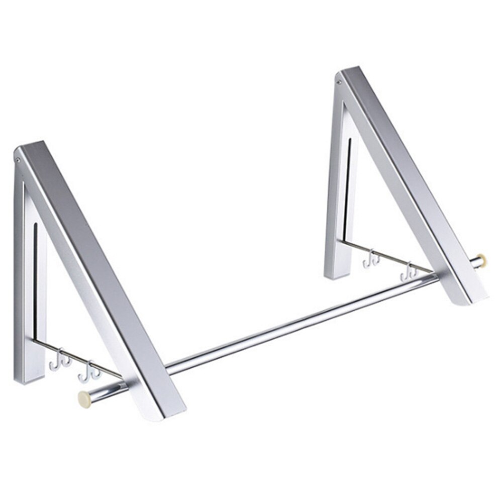 Folding Wall Mounted Laundry Balcony Home Clothes Hanger Drying Rack Tool Bathroom Retractable Multifunction Adjustable Indoor: 2 / Silver