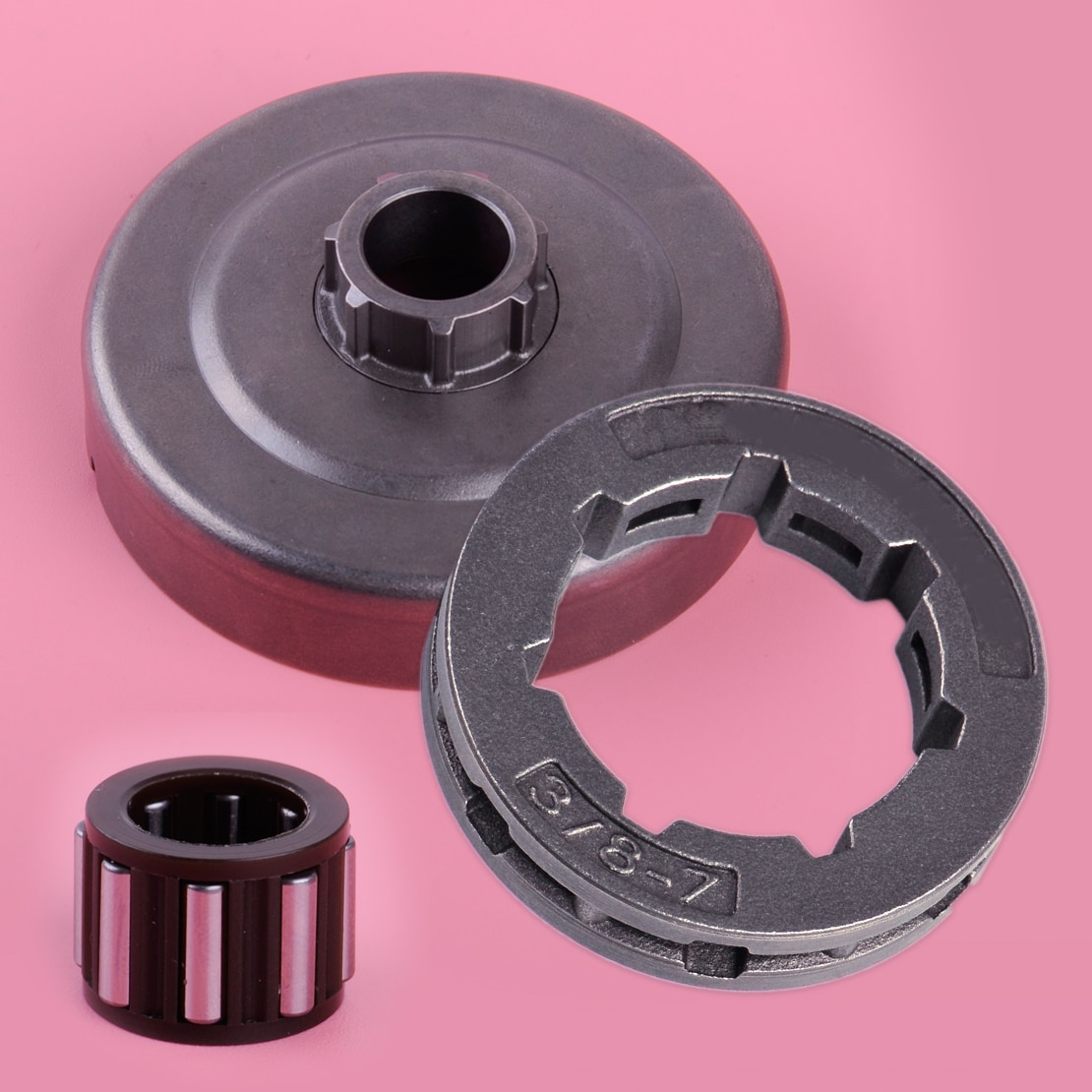 Letaosk 3/8 "-7 Velg Keten Sprocket Koppeling Drum En Naald Kooi Lager Fit Voor Stihl 044 046 MS440 MS460 Kettingzaag
