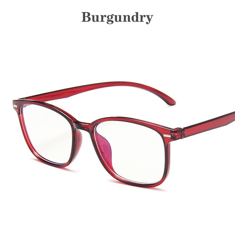 KOTTDO Square Plastic Glasses Frames Women Men Clear Transparent Computer Black Eyeglasses Frames Vintage Retro Optical Eyewear: burgundry