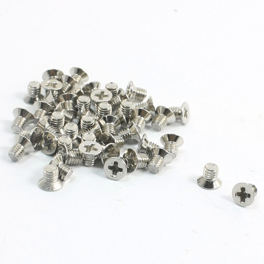 50Pcs Metal M3 x 4mm Cross Recessed Countersunk Flat Head Screws