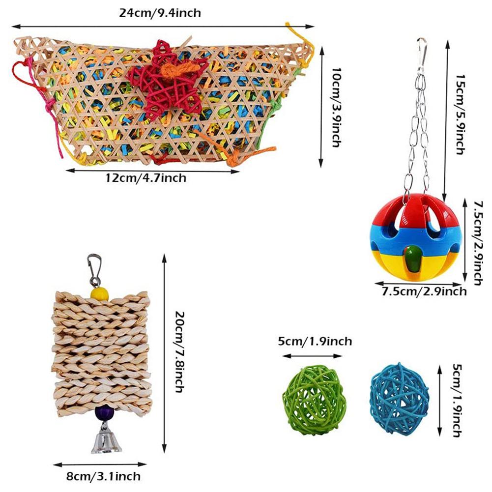 Chicken Toy Rooster Woven Toy Set Durable Chew Ball Toy Hanging Ball Toy for Chicken Hens