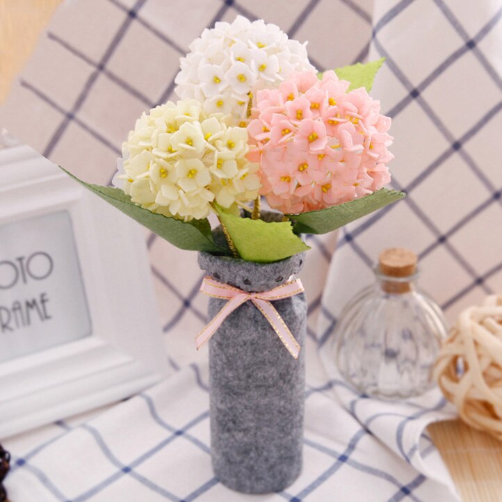 9 Styles Simulation Bouquets Felt DIY Package Free Cut Felt Cloth Handmade Wedding Flower Bridal Bouquets Decoration Home Decor: flower 4