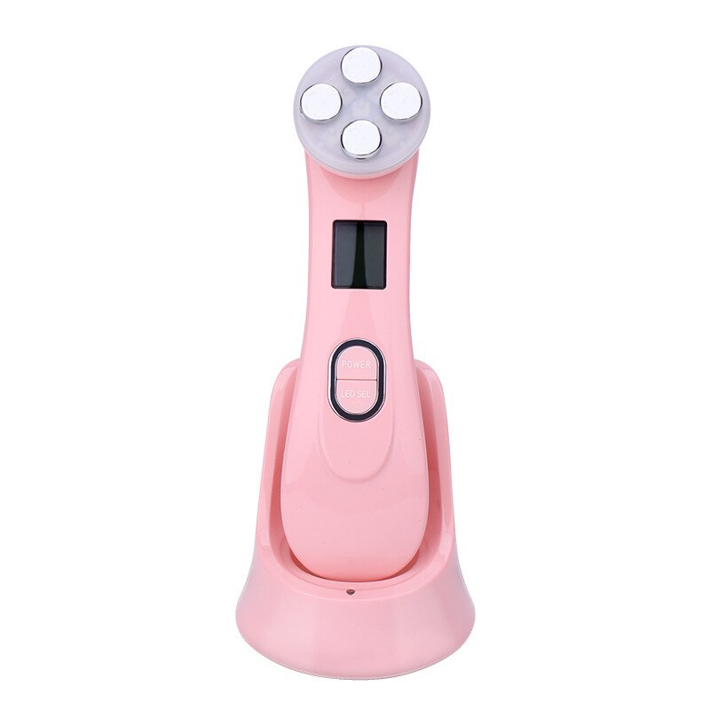 Electric Face Lifting Facial Machine RF EMS Electroporation Mesoterapy LED Light Radio Frequency Skin Firming Tightening Device: Pink without box