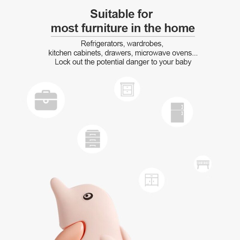 3 stücke Türschloss Delphin bilden Baby freundlicher Sicherheit Pflege Schlösser Schrank Schrank Wc Sicherheit Schlösser Kleinkind Baby Schutz sperren