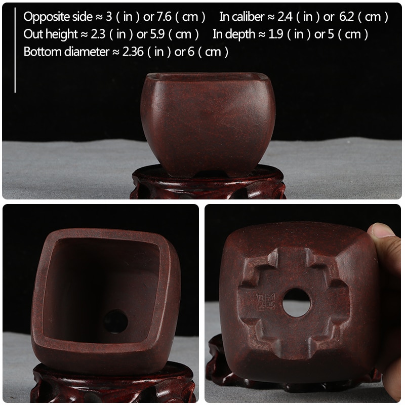 Mini pot à fleurs à sable violet | Petit pot à bonsaï, bassin non glaçure, pot de fleurs de jardin, YiXing