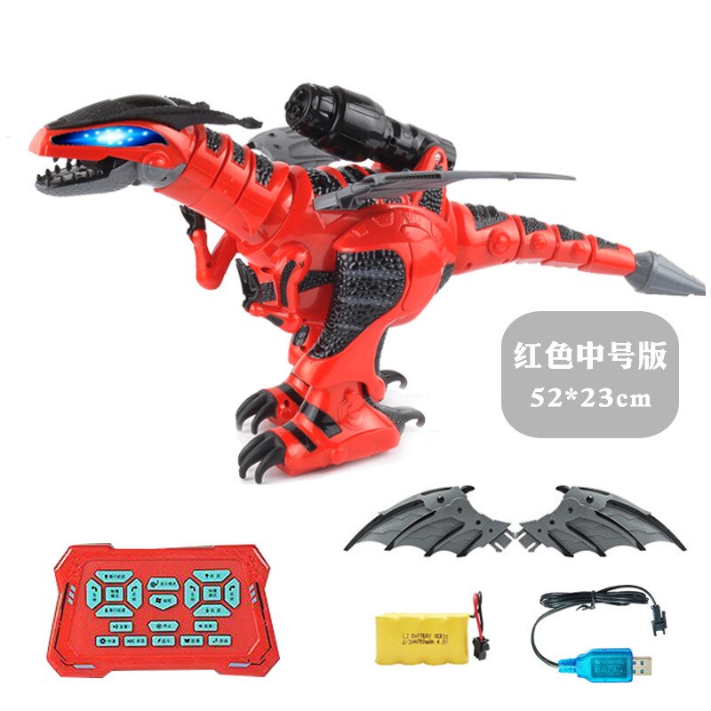 Pterosaurio de juguete mecánico para niños, modelo de dinosaurio electrónico, juguete de dibujos animados de animales caminando, inteligencia, para niños: Red-RC