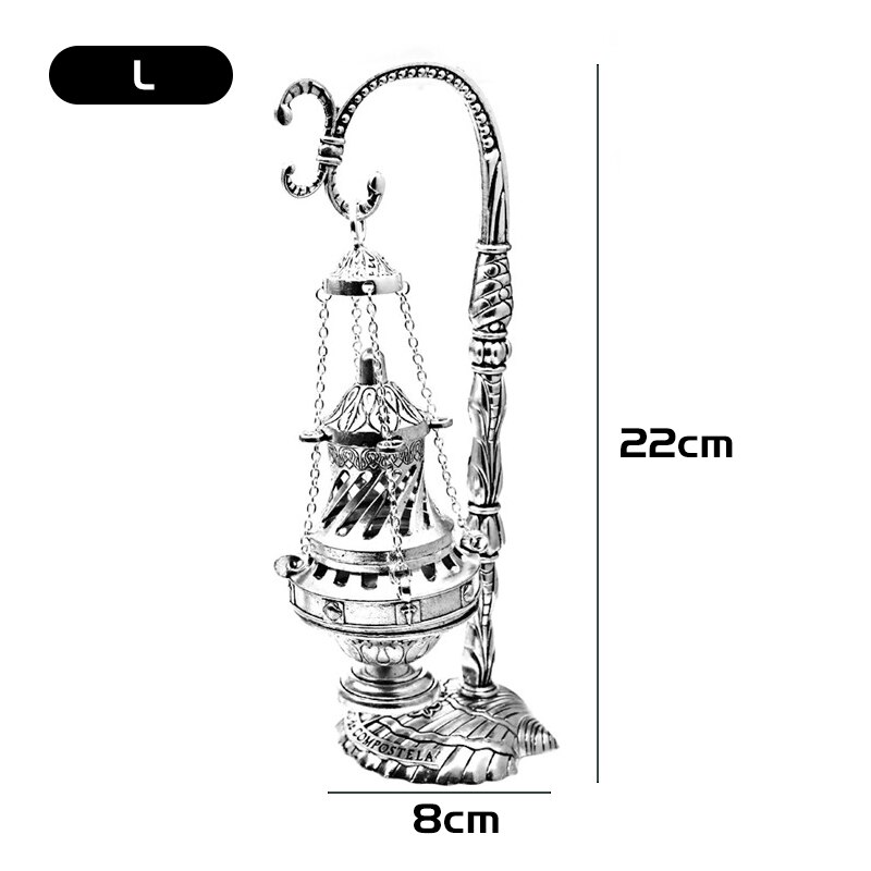 S/M/L Cross Censer Christian Church Incense Burner Religious Worship Utensils Orthodox Relics Crafts Chapel Ornament: L
