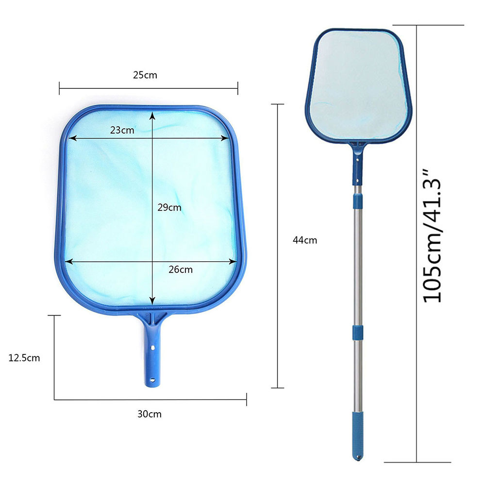 Swimming Pool Leaf Rake Mesh Skimmer Net with Adjustable Aluminum Telescopic Pole Swimming Pool Spa Cleaning Tool Set