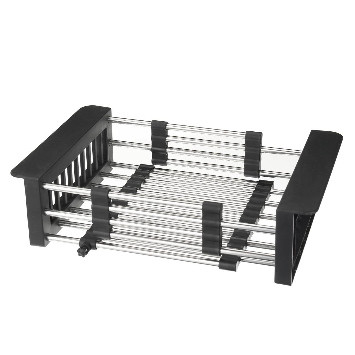 Stainless Steel Adjustable Telescopic Kitchen Over Sink Dish Drying Rack Insert Storage Organizer Fruit Vegetable Tray Drainer