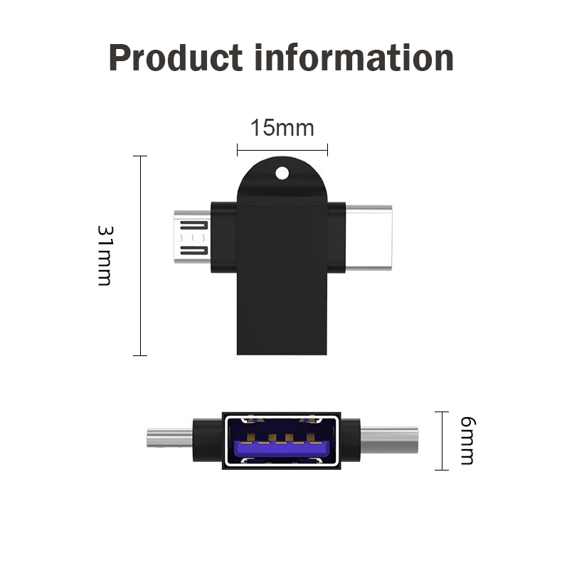 2-in-1 OTG-Adapter USB Typ C Micro USB Android Handy-Konverter U Disk Tablet OTG-Anschluss USB 3.0 OTG für Mac-Laptops