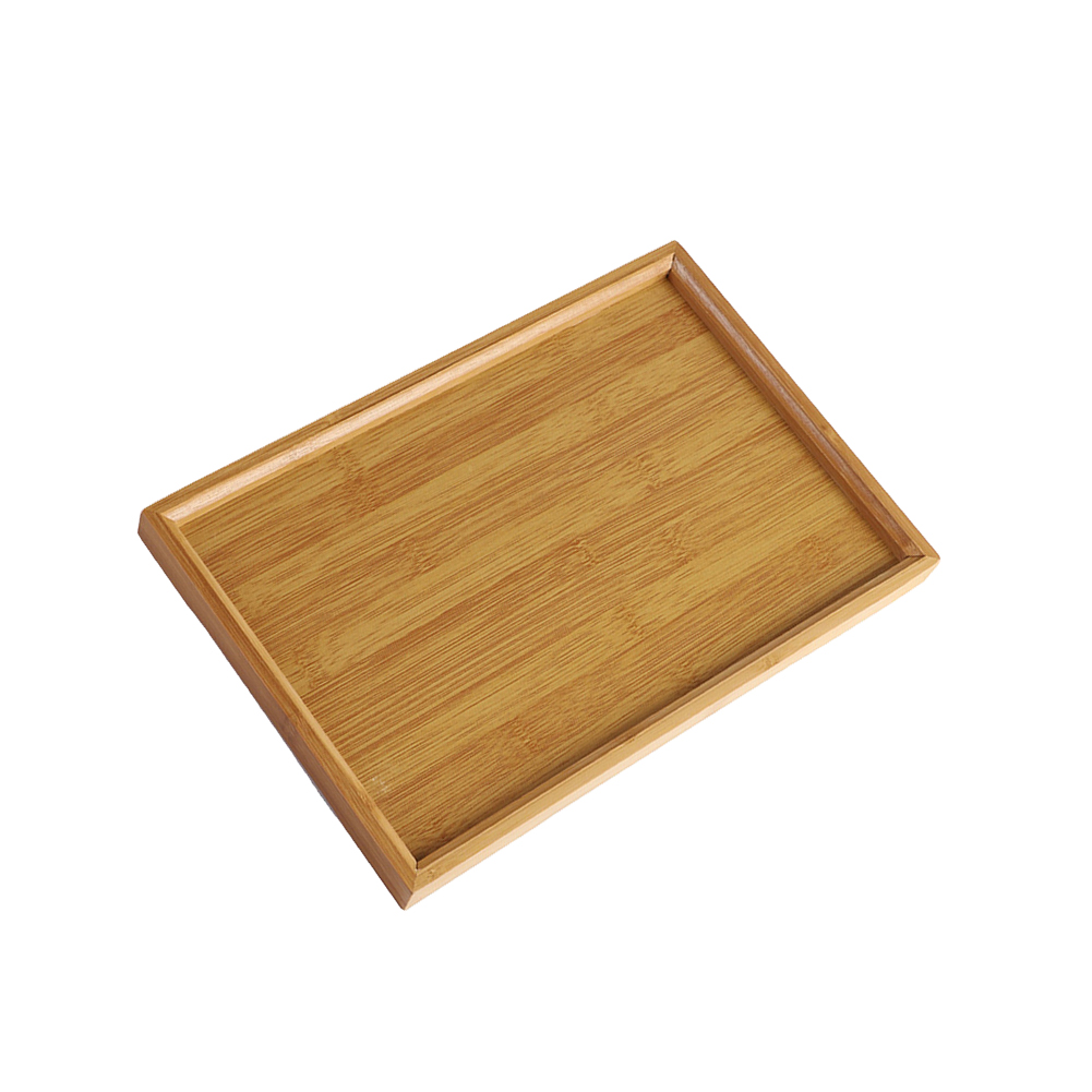 Bandeja de té Rectangular de madera de bambú, bandeja de madera maciza, bandejas para tazas de té, bandeja de soporte para cocina, , barra de té, bandeja de almacenamiento, vajilla