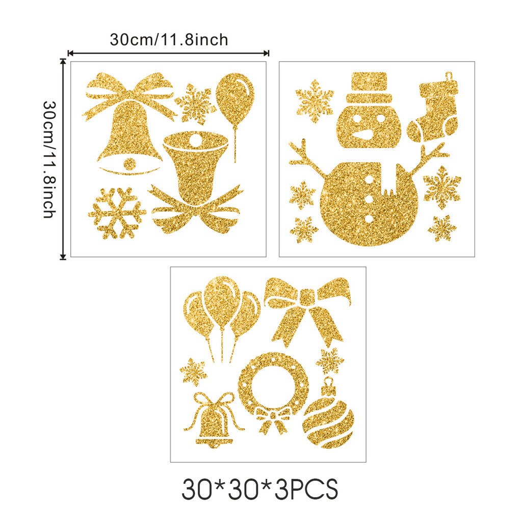 Gold Merry Christmas Household Room Wall Sticker Mural Decor Decal Removable