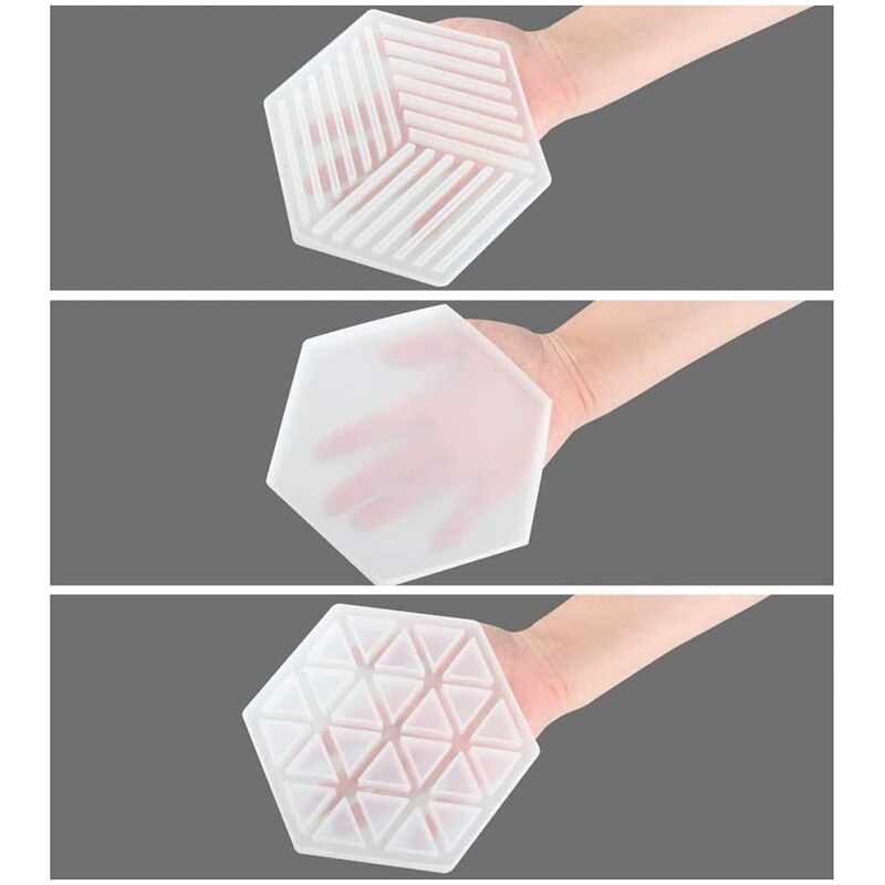 3 sztuk sześciokątne forma silikonowa robić żywicy dla podstawki, dekoracja na biurko, dekoracja domu, żywica epoksydowa formy żywiczne