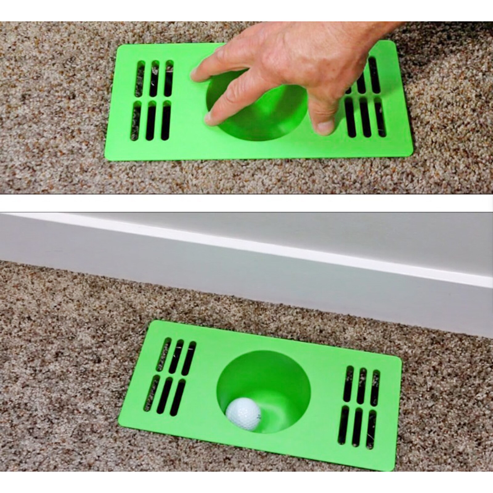 Indoor Golf Putting Trainer Hole Mats Home Training Aid Adjustable Hole Stress Reliever Accs Leisure Toys: green