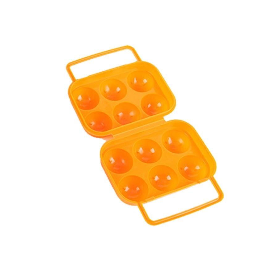 Draagbare 6 Eieren Plastic Container Houder Vouwen Ei Opbergdoos Handvat Case Keuken tool #40: Orang