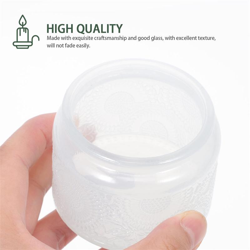 5Pcs Glas Kaars Potten Wax Container Kaars Cup Kandelaar Romantische Aromatherapie Kaars Houder Woondecoratie