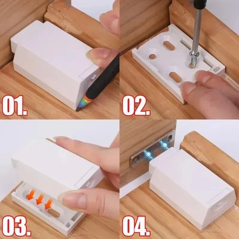 1/4set Magneet Kastdeur Uitsmijter Garderobe Vangsten Meubeldeur Stopt Zware Push Onzichtbare Lade Magneet Lock hardware
