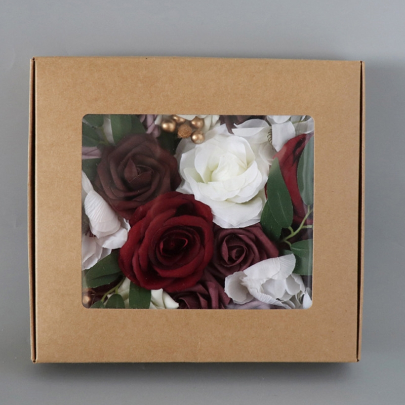 Artificial Flowers Box Roses with Stem for DIY Wed... – Grandado