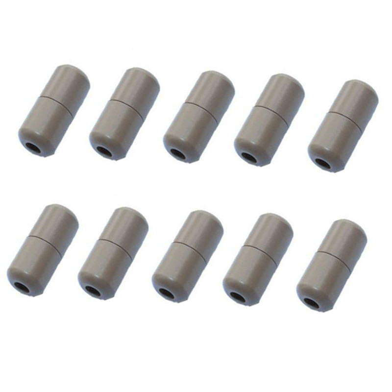 10 Uds. De cierres elásticos para cordones, cierre de cápsula de Metal, hebillas de punta, sin cordones, accesorios para cordones: Castaño