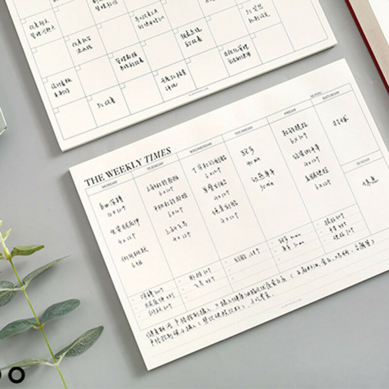 60 sider simpelt kontor skoleartikler papirvarer notesbog notat rives ugentlig månedlig arbejdsplan skema notesblok