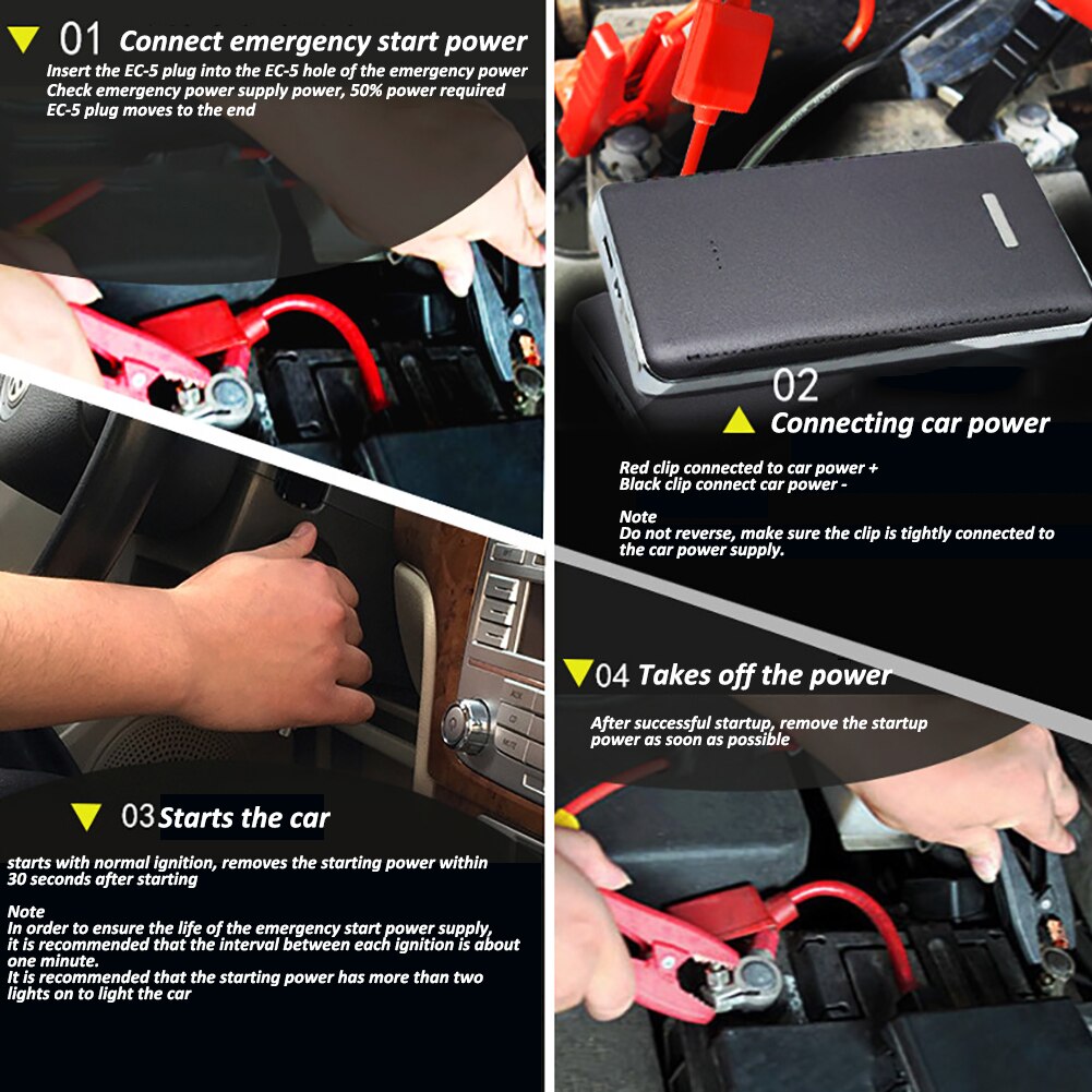 12V 8000Mah Mini Draagbare Multifunctionele Auto Jump Starter Power Booster Batterij Oplader Emergency Start Oplader