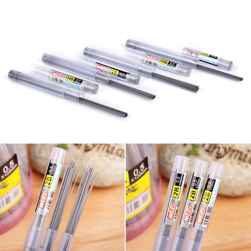 0.5 mm / 0.7 mm 11CM 2B/HB Pencil Lead a Refill Tube Automatic Pencil