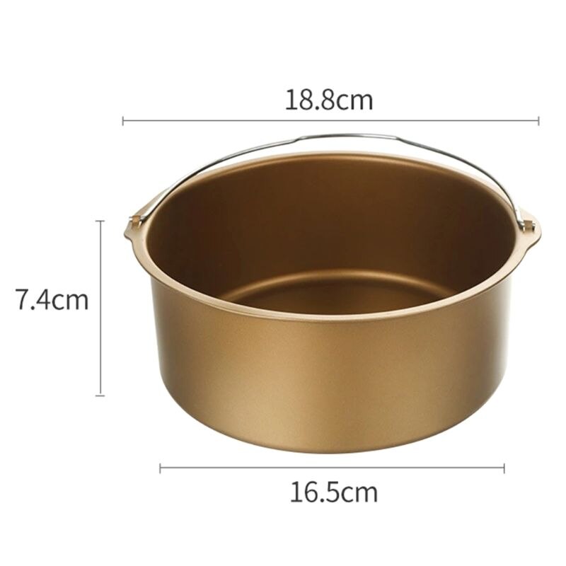 6/7/8 tommer non-stick luftfrituregryde kageform tønde bagepande bakke stegekurv