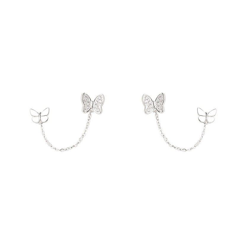 3 stücke/lot 925 Sterling Silber Stud Ohrringe Für Frauen Kristall Zirkon schmetterling form Ohrring Piercing Ohrringe Schmuck