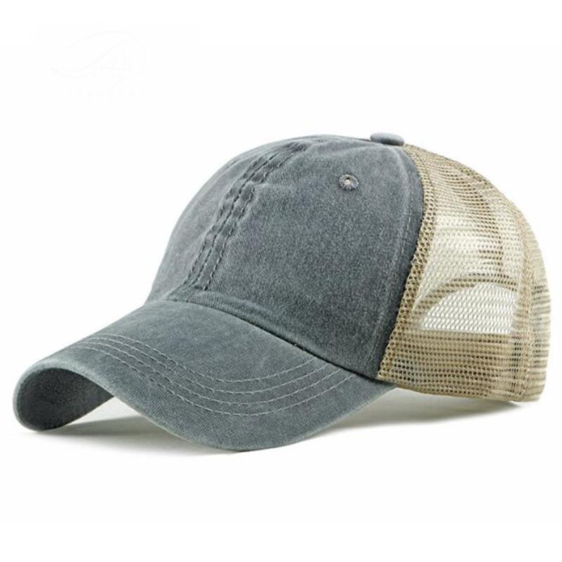 De Dames Katoen Ademend Mesh Baseball Hoed Mode Gewassen Katoen Unisex Zonneklep Strand Caps Voor Man: HC007-12-04