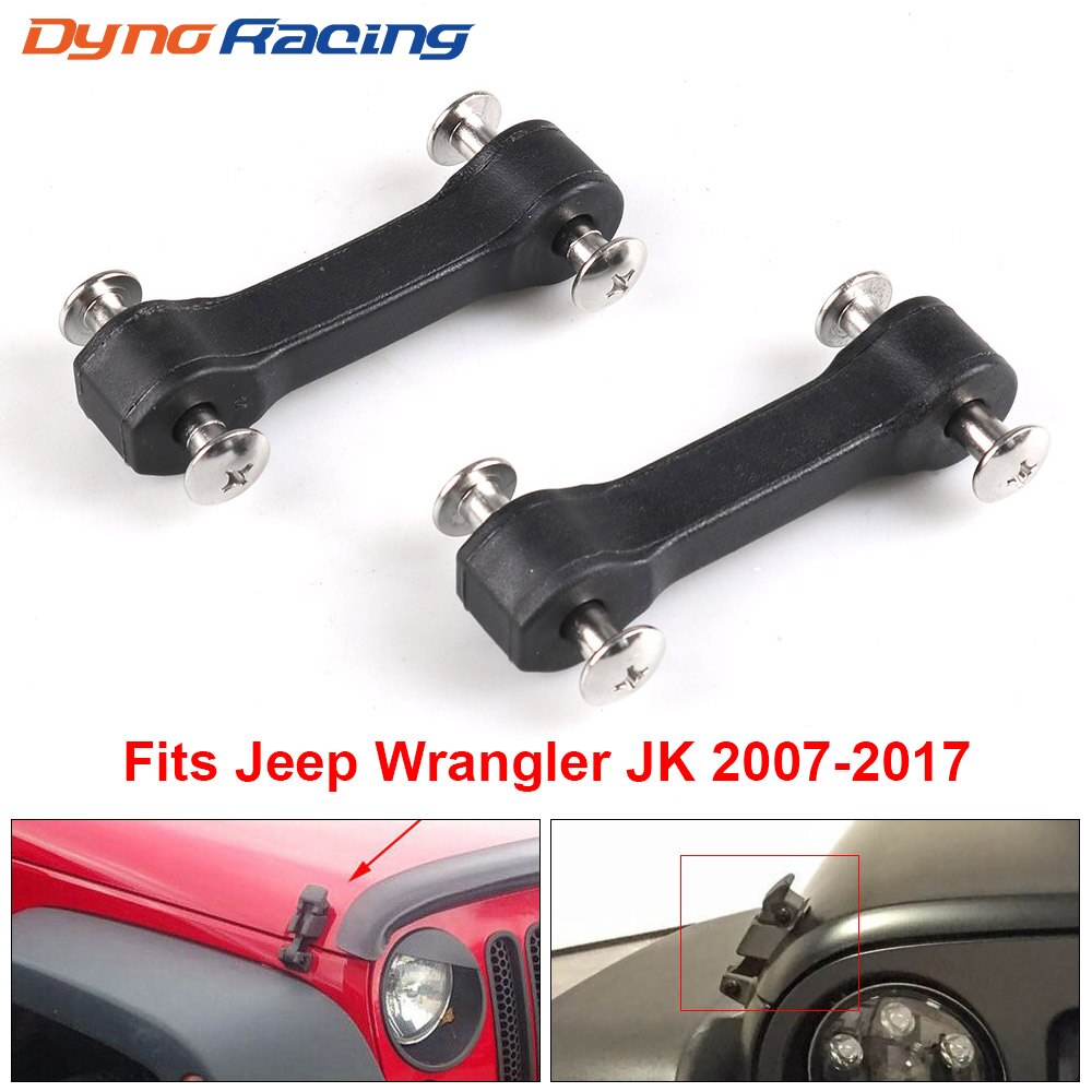 Kit de trava para capô de jeep wrangler jk, conjunto de atualização de trava, preto, chocalho, para bonés, motor, trava