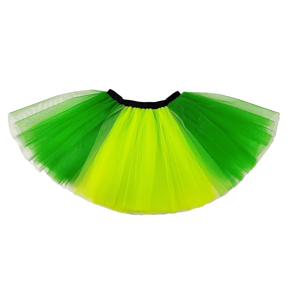 Gonna da donna arcobaleno Tutu ragazza balletto elastico Dancewear tutus Mini Tutu gonna fata gonna in Tulle verde madre figlia abito da ballo