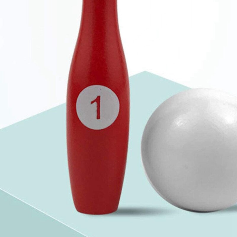 -Kids Wooden Digital Bowling Set Indoor And Outdoor Fun, For Toddlers, Kids