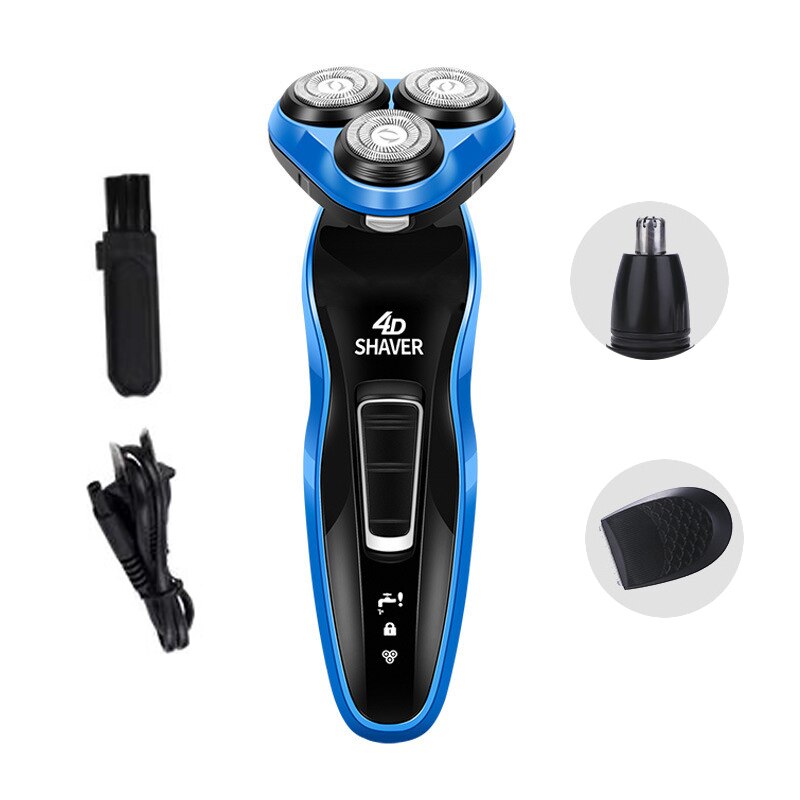 4 in 1 mandlig elektrisk barbermaskine vaskbar barbermaskine til hele kroppen genopladelig skægtrimmer elektrisk barbermaskine: Orange