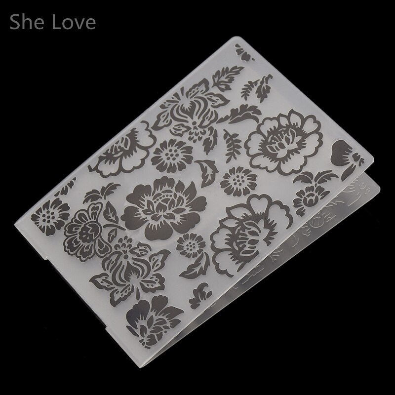 Chzimade Plastic Embossing Folder Peony Flower DIY Scrapbooking Photo Album Card Paper Craft Decoration