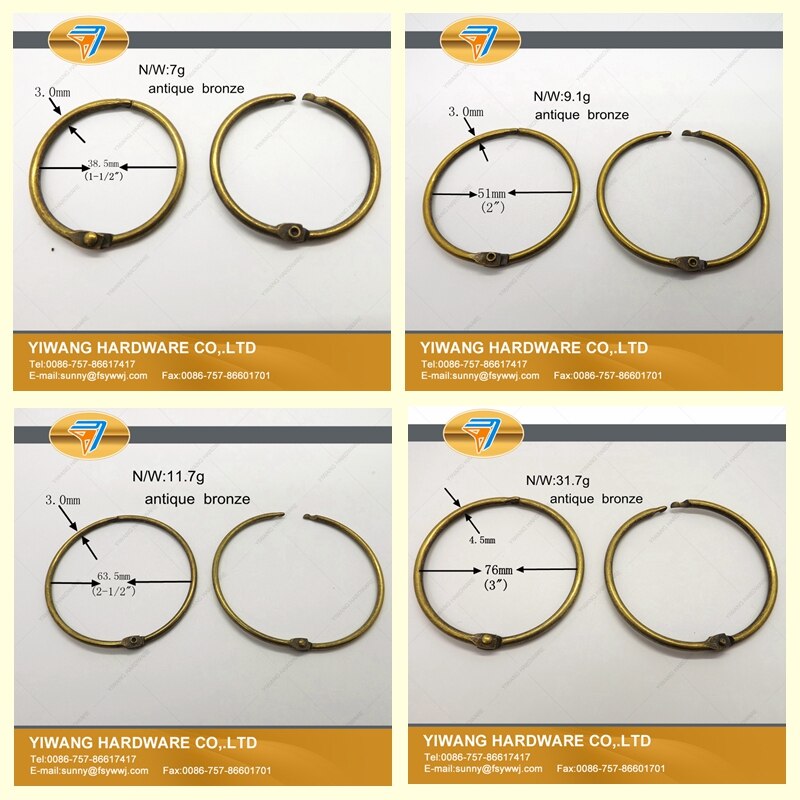 Produkter antik bronze gardin ring 51mm 63mm nøglering hængende ring samling bindemiddel ring 10 stk/pakke