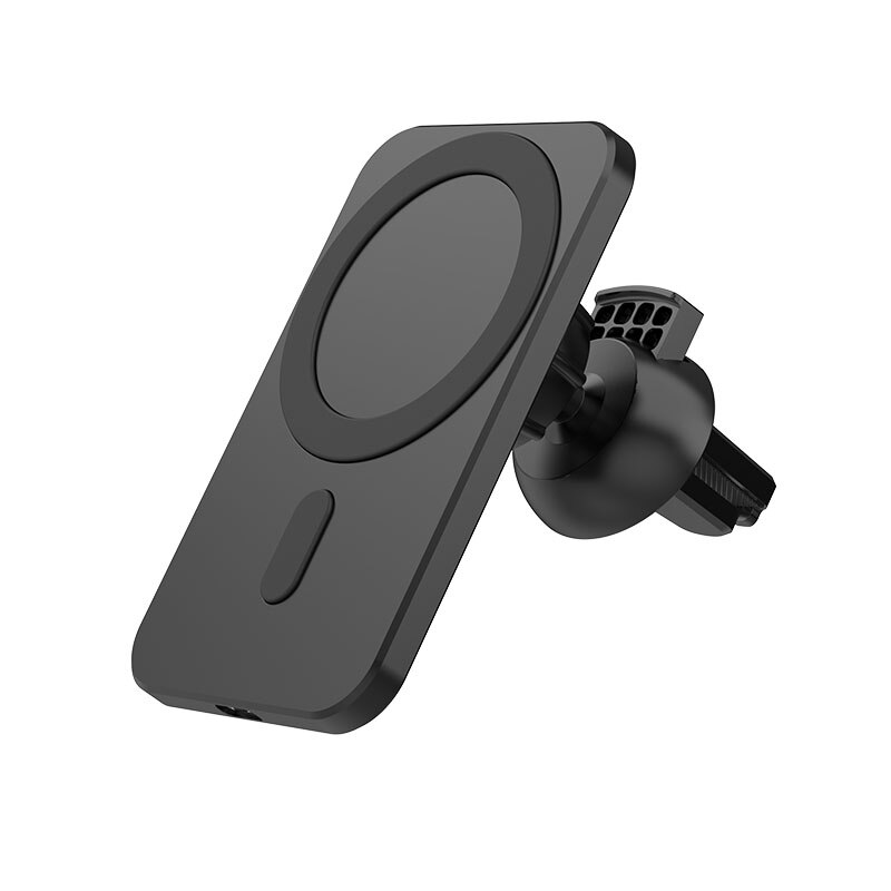 Magnetic Wireless Car Charger Mount For iPhone 12 Pro Max Mini for Magsafing 15W Fast Charging Air Vent Phone Holder Stand: Black