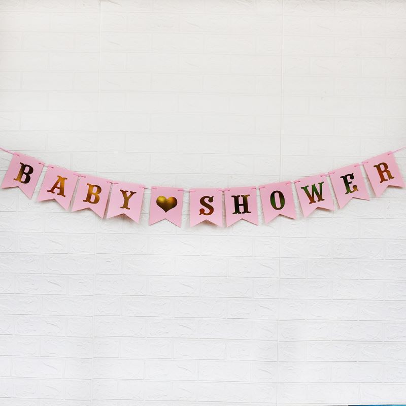 Rosa blå papir banner dekorasjoner baby shower det er en jente gutt babyshower kjønn avslører oh baby det er en gutt jente kraftpapir