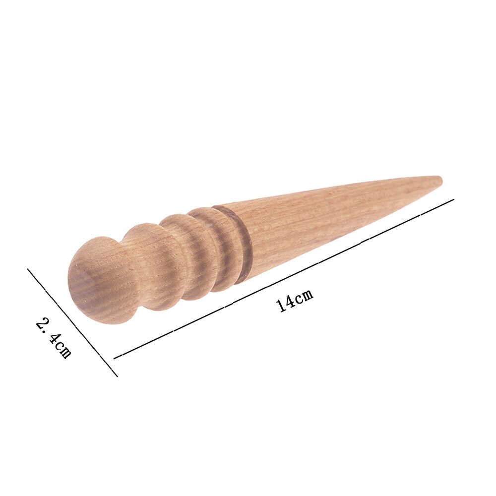 1PC 14*2.5cm Handmade Burnishing Rod Leather Craft Edges Slicker Round Wood DIY Leathercraft Tool