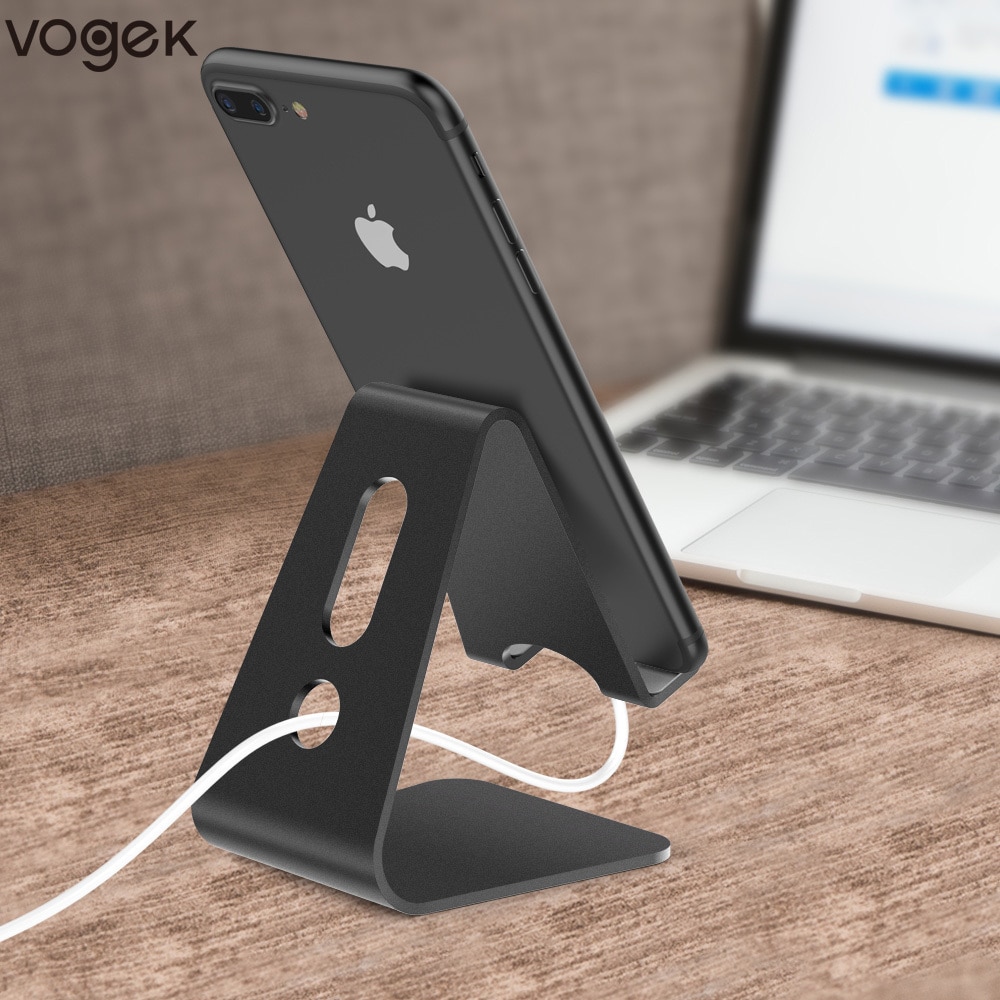 Vogek praktisch Halfter Stehen Aluminium Legierung Metall Tablette Ständer Universal- Halfter für iPhone X/8/7/ 6/5 Plus Samsung Telefon/ipad