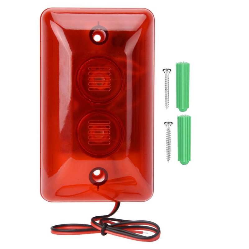 DC 12V Loud Wired Alarm Strobe Sound Siren Flashing Light Security Alarm System for Home Office Hotel Anti-theft: Default Title