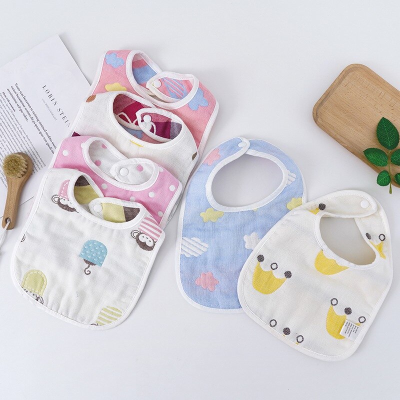 0-3T Baby Lätzchen Druck Waschbar U Geformt Lätzchen Kleinkind Baby unisex Sechs schichten Saugfähigen Sabbern Handtuch Weichen Lätzchen Blick Speichel Handtuch