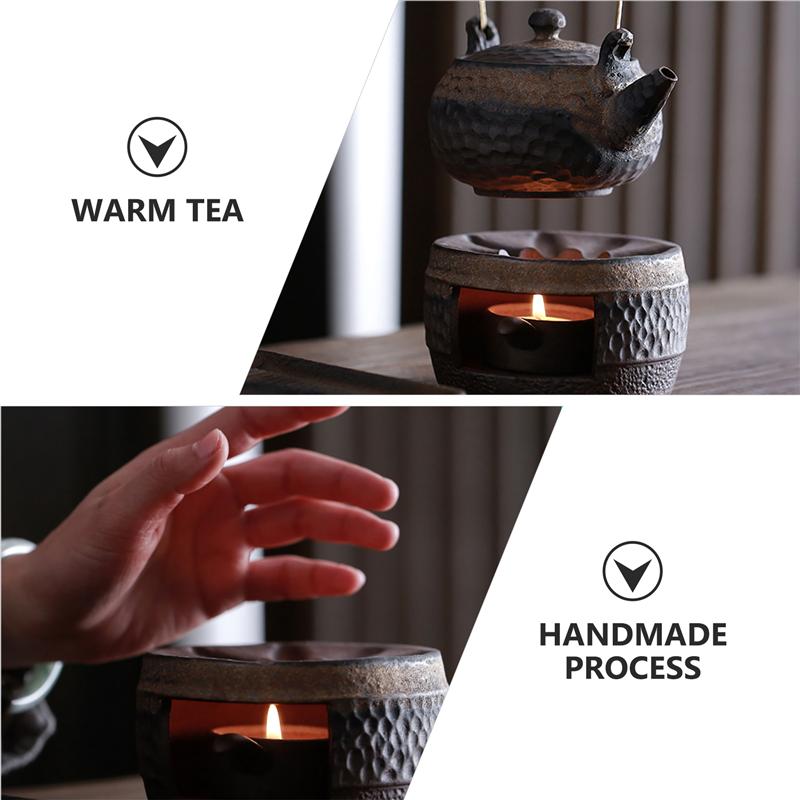 1Pc Teapot Warmer Retro Ceramic Tea Warmer Tea Heater Ceramic Candle Stand Holder Tea Stove Warmer